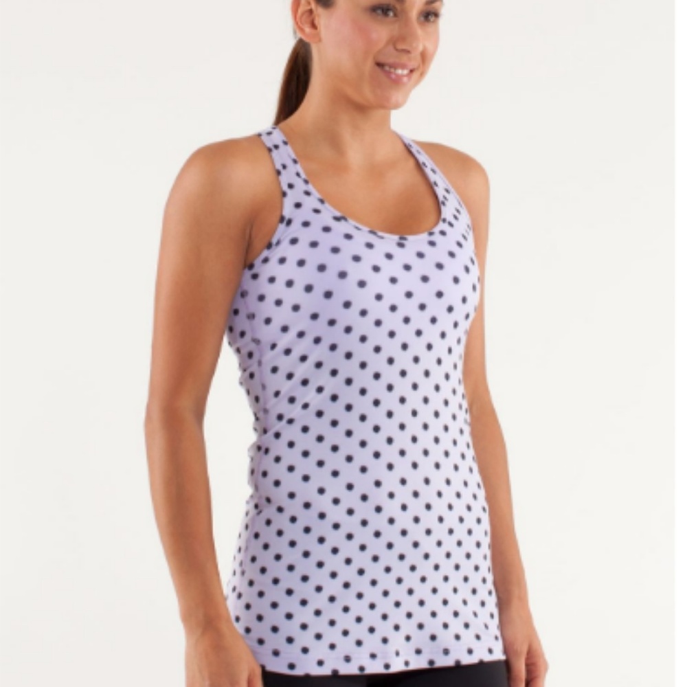 Lululemon Cool Racerback High Noon Dot Lilac Black